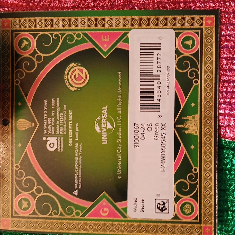 Wicked Green and Pink Beanie - Picture 2 of 3